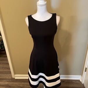 White House Black Market Black Dress with White Stripes